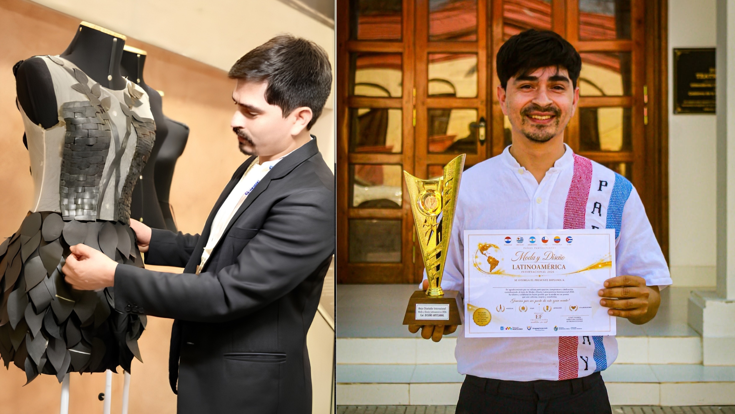 El diseñador guaireño Diego Jara, reconocido por sus creaciones artesanales y propuestas de moda sustentable.